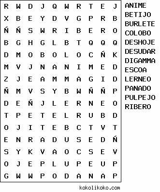 Sopa de letras para imprimir