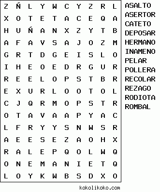 Sopa de letras para imprimir